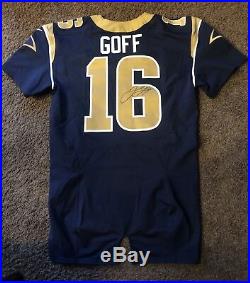 Jared Goff Team Issued Game Worn Autographed Jersey Signed Nike Los Angeles Rams