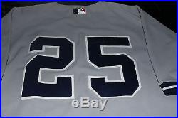 Jason Giambi signed auto game used issued road gray Yankees jersey STEINER