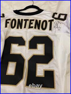 Jerry fontenot saints game issued used jersey signed