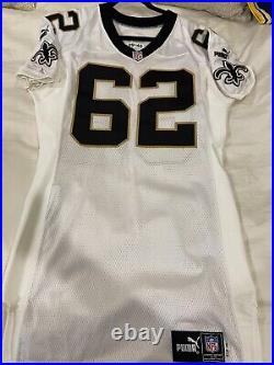 Jerry fontenot saints game issued used jersey signed