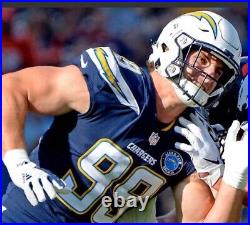 Joey Bosa Authentic San Diego Chargers Game Issued Jersey Spanos Patch + Gloves