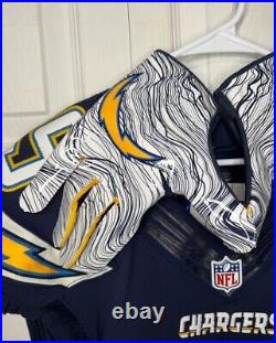 Joey Bosa Authentic San Diego Chargers Game Issued Jersey Spanos Patch + Gloves