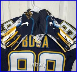 Joey Bosa Authentic San Diego Chargers Game Issued Jersey Spanos Patch + Gloves