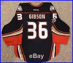 John Gibson Ducks Game Issued Team Jersey Edge 2.0 58G Goalie Cut Jersey