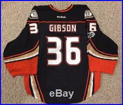 John Gibson Ducks Game Issued Team Jersey Edge 2.0 58G Goalie Cut NHL Jersey