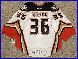 John Gibson Ducks Jersey Game Issued Goalie Cut 58G Reebok Edge 2.0
