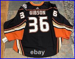 John Gibson Ducks game issued Goalie 58G MiC jersey Adidas NHL team issued 60G