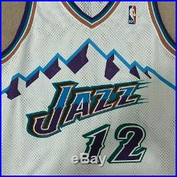 John Stockton Utah Jazz Big Mountain Champion Jersey Game Issued Sz 42 Length +2