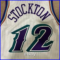 John Stockton Utah Jazz Champion Jersey Game Issued Size 42 L+2 Big Mountain