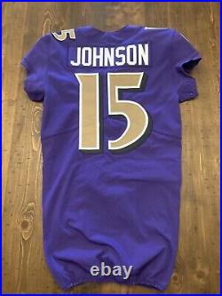 Josh Johnson QB Baltimore Ravens Game issued Worn Jersey Color Rush Hand Warmer