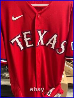 Josh Sborz Signed 2022 Texas Rangers Team Issued Red jersey Game MLB Holo 50th