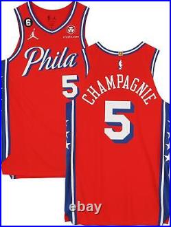 Julian Champagnie Philadelphia 76ers Player-Issued #5 Red Jersey Item#12768198