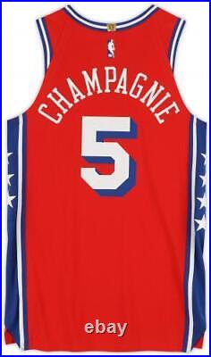 Julian Champagnie Philadelphia 76ers Player-Issued #5 Red Jersey Item#12768198