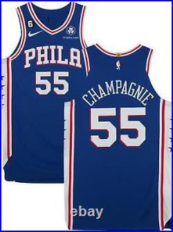 Julian Champagnie Philadelphia 76ers Player-Issued #55 Blue Jersey Item#12768209