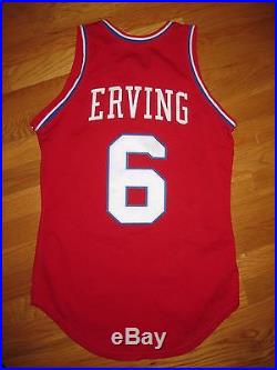 Julius Erving Game Team issue Jersey 1980s SZ40 Worn Used Pro Cut DR J