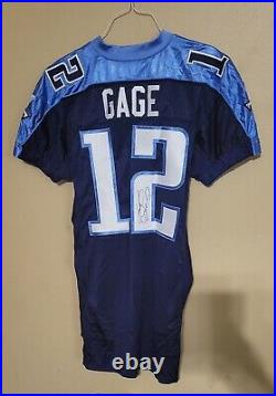 Justin Gage Game Issued/used Jersey Tennessee Titans