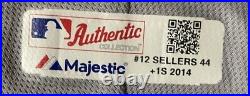 Justin Sellers Team Issued Away Grey Majestic Jersey Dodgers L / Large MLB