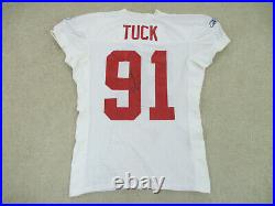 Justin Tuck New York Giants Football Jersey White Game Used Issued Mens