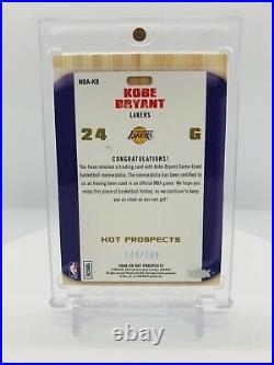 KOBE BRYANT 2008-09 HOT PROSPECTS GAME ISSUE 2x GAME JERSEY RARE INSERT /149
