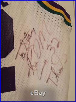 Karl Malone Signed Game Worn 93-94 Jersey Pro Cut Game Issued
