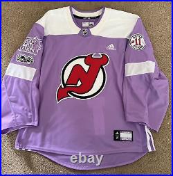 Keith Kinkaid 2017-18 Game Issued New Jersey Devils Hockey Fights Cancer Jersey