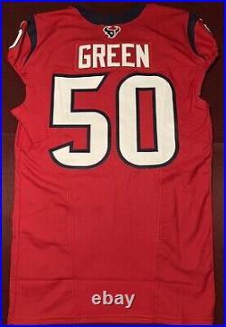 Kendrick Green Houston Texans NFL Team Issued Battle Red Game Jersey (Illinois)