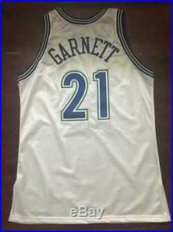 Kevin Garnett Game Issued Signed Rookie Champion Pro cut Jersey Rare! 46+0