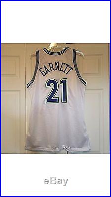 Kevin Garnett Signed Pro Cut Game Issued 95-96 Home Rookie Jersey