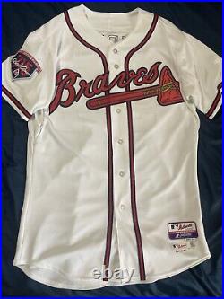 Kris Medlen Team Issued 2014 Jersey Atlanta Braves- Hank Aaron 40th Ann Patch