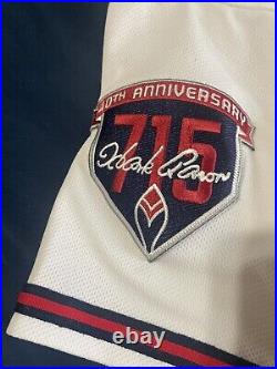 Kris Medlen Team Issued 2014 Jersey Atlanta Braves- Hank Aaron 40th Ann Patch