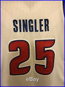 Kyle Singler 2012-13 Rookie Game Issued Used Jersey Pro Cut Detroit Pistons Duke