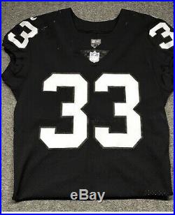 LA Oakland Raiders DeAndre Washington Game Worn Used Team Issued Nike Jersey 42