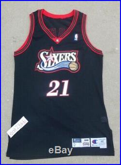 LARRY HUGHES'98 game issued jersey authentic philadelphia 76ers pro cut iverson