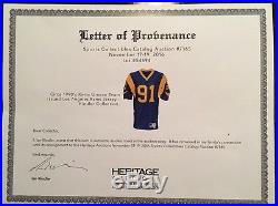 Los Angeles Rams Kevin Greene Game Issued Signed Home Jersey Jsa/heritage Loa