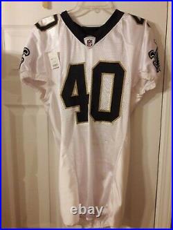 Ladell Betts 2010 NEW ORLEANS SAINTS GAME ISSUED USED WHITE REEBOK JERSEY SZ 44