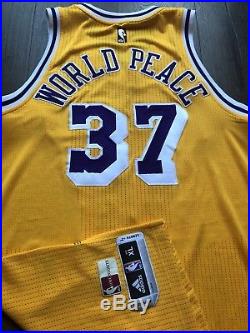 Lakers Game Jersey Hardwood Classic World Peace pro cut team issued Jersey Hwc
