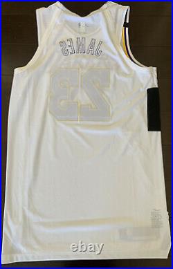 Lakers Lebron James Team Issued Authentic Pro Cut Jersey Game Worn Used White 50