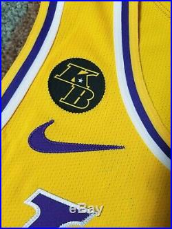 Lakers Lebron James Team Issued Pro Cut Jersey game worn used Kobe Bryant patch