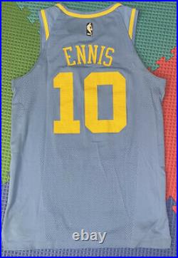 Lakers Team Issued 46+2 Game Worn Tyler Ennis Nike MPLS Authentic Pro Cut Jersey