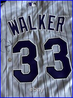 Larry Walker 2001 Game Issued Rockies Jersey Signed With Cert Letter & Pictures