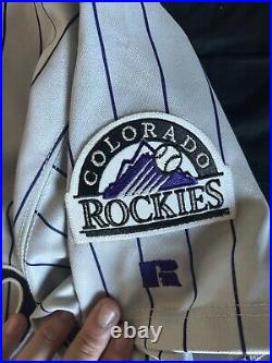 Larry Walker 2001 Game Issued Rockies Jersey Signed With Cert Letter & Pictures