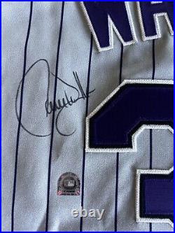 Larry Walker 2001 Game Issued Rockies Jersey Signed With Cert Letter & Pictures