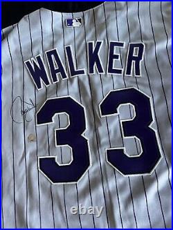 Larry Walker 2001 Game Issued Rockies Jersey Signed With Cert Letter & Pictures