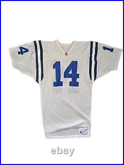 Late 1980s Indianapolis Colts #14 Game Issued White Jersey Sz XL Mint Condition