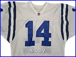 Late 1980s Indianapolis Colts #14 Game Issued White Jersey Sz XL Mint Condition