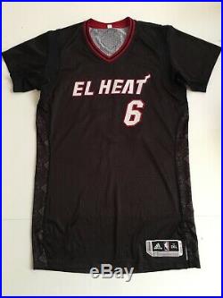 LeBron James Miami Heat Game Issued Procur NBA jersey El Heat Noches Ene Be A