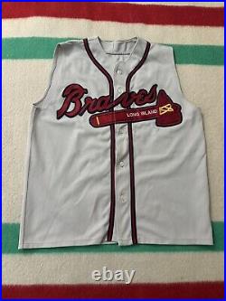 Long Island New York Braves Game Worn Team Issued Sleeveless Jersey XL PZBLNY