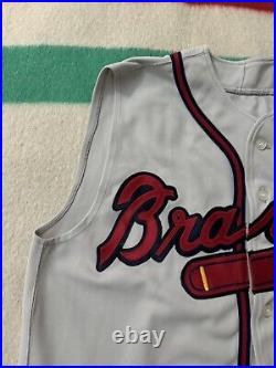 Long Island New York Braves Game Worn Team Issued Sleeveless Jersey XL PZBLNY