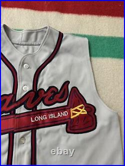 Long Island New York Braves Game Worn Team Issued Sleeveless Jersey XL PZBLNY