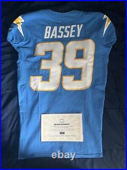 Los Angeles Chargers Essang Bassey Game Issued Powder Blue Jersey COA